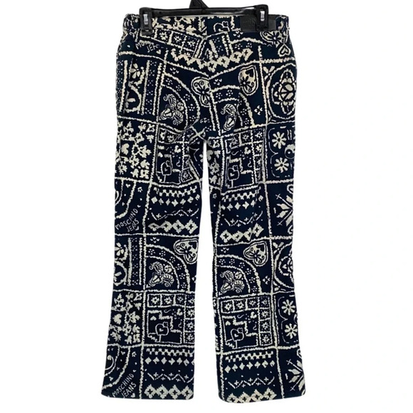 Vintage 90s Moschino Jeans Donna Flare Pants Womens Size 10 Patchwork Print - Picture 2 of 15